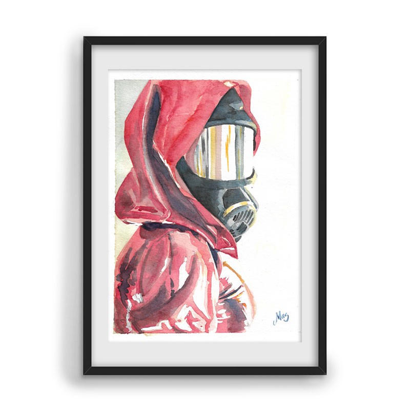 Red Latex Watercolor - A5 print
