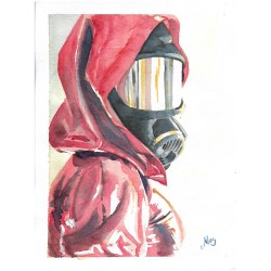 Red Latex Watercolor - A5 print